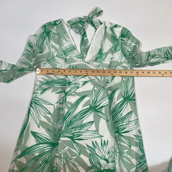 BCBG Dress Size XS Green and White Floral Print - Picture 7 of 11